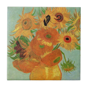 Vase mit zwölf Sonnenblumen von Vincent van Gogh Fliese