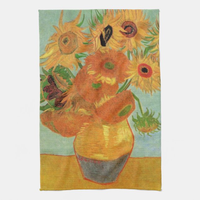 Vase mit zwölf Sonnenblumen von Vincent van Gogh Handtuch (Vertikal)