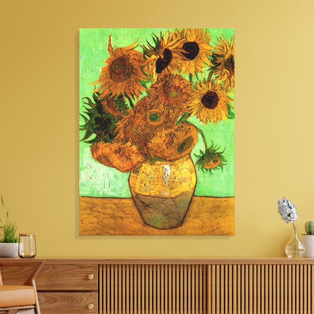 Vase mit zwölf Sonnenblumen von Vincent van Gogh Leinwanddruck (Insitu (Wohnzimmer))