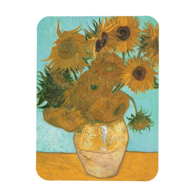 Vase mit zwölf Sonnenblumen von Vincent van Gogh Magnet (Vertikal)