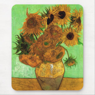 Vase mit zwölf Sonnenblumen von Vincent van Gogh Mousepad