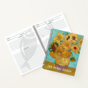 Vase mit zwölf Sonnenblumen von Vincent Van Gogh Notizbuch