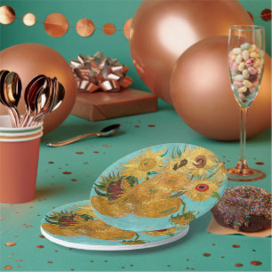 Vase mit zwölf Sonnenblumen von Vincent Van Gogh Pappteller