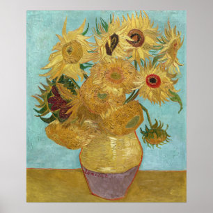 Vase mit zwölf Sonnenblumen von Vincent van Gogh Poster