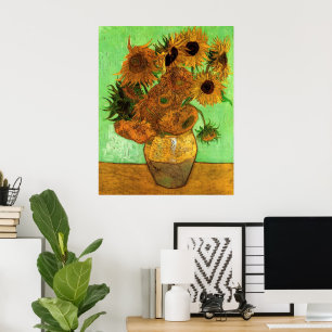 Vase mit zwölf Sonnenblumen von Vincent van Gogh Poster