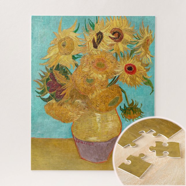 Vase mit zwölf Sonnenblumen von Vincent Van Gogh Puzzle (Von Creator hochgeladen)