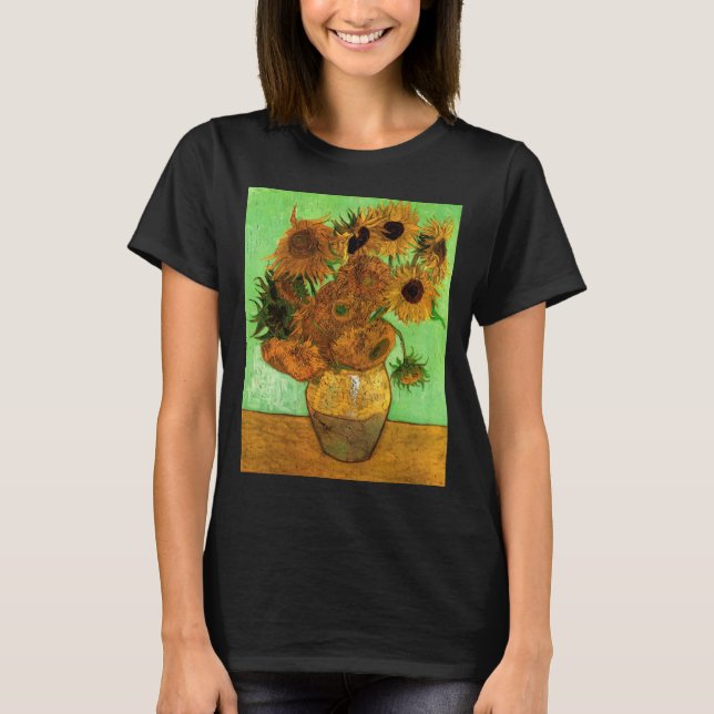 Vase mit zwölf Sonnenblumen von Vincent van Gogh T-Shirt (Vorderseite)
