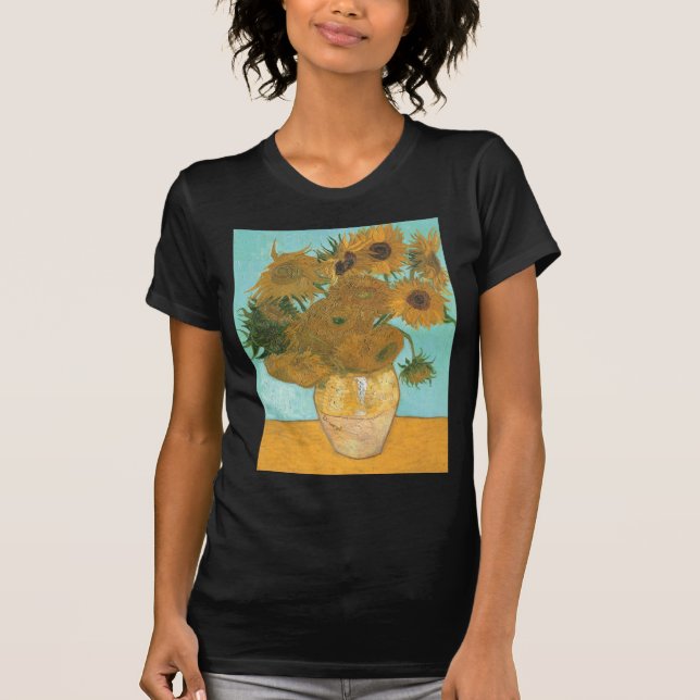 Vase mit zwölf Sonnenblumen von Vincent van Gogh T-Shirt (Vorderseite)