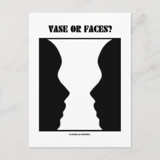 Vase oder Gesichter? (optische Illusion) Postkarte