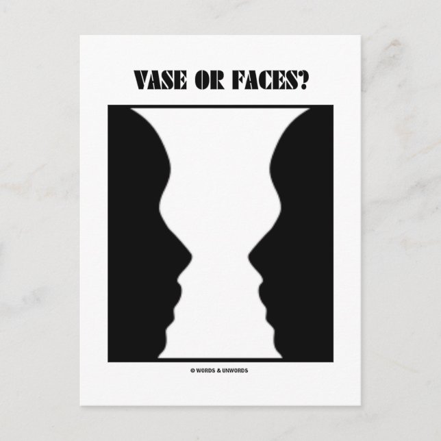 Vase oder Gesichter? (optische Illusion) Postkarte (Vorderseite)
