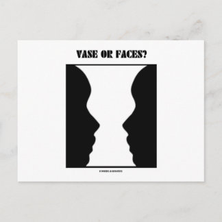 Vase oder Gesichter? (optische Illusion) Postkarte