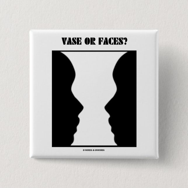 Vase oder Gesichter? (Optische Täuschung) Button (Vorderseite)