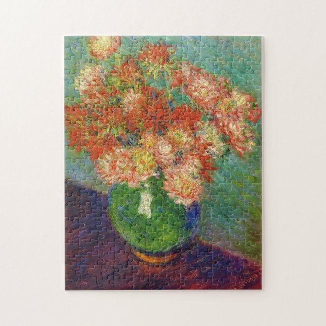 Vase of Chrysanthemums Monet Fine Art Puzzle (Vertikal)