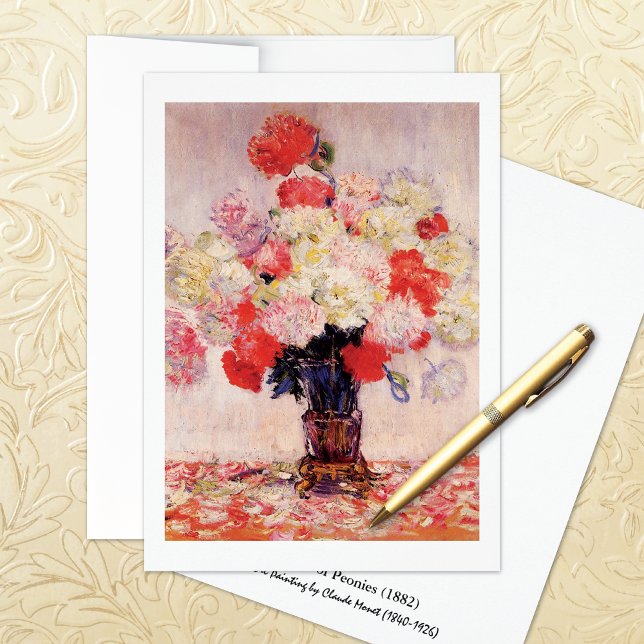 Vase of Peonies Claude Monet Note Card (Von Creator hochgeladen)