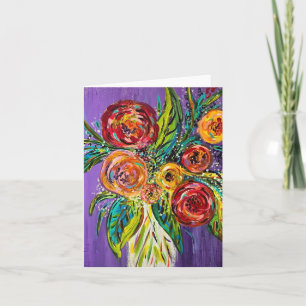Vase of Peonies Note Card