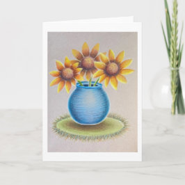 Vase Sonnenblumen Grußkarte Karte