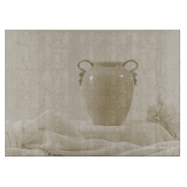 Vase und Damask noch lebendes Material Schneidebrett (Vorderseite)