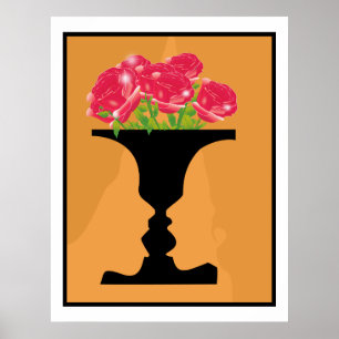 Vase und Gesichter Poster