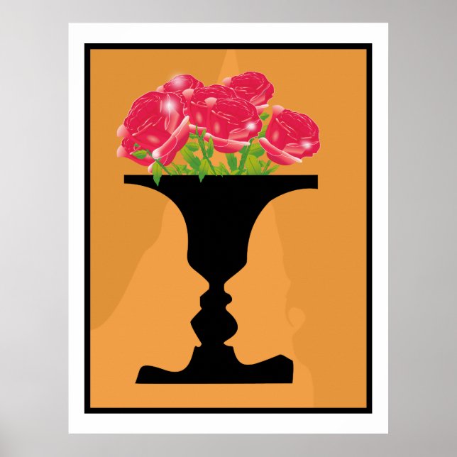 Vase und Gesichter Poster (Vorne)