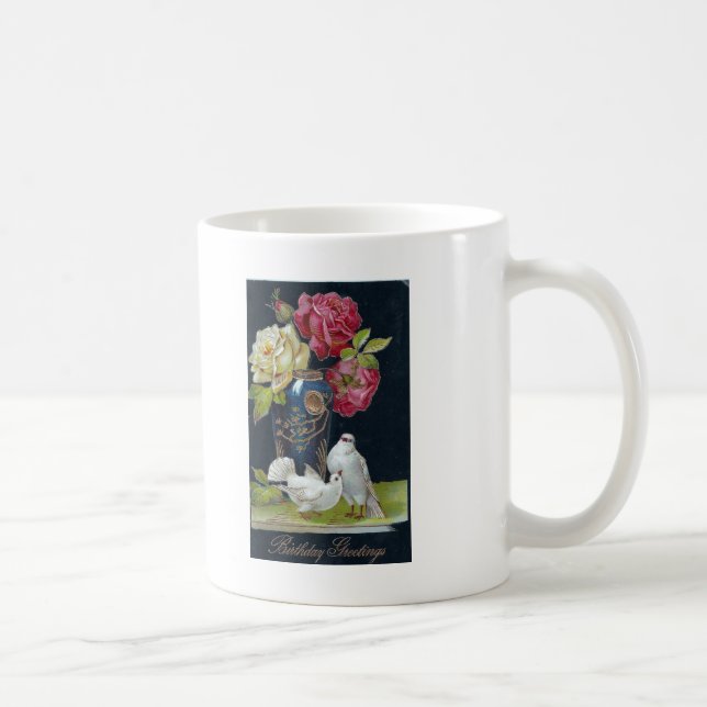 Vase und Tauben Kaffeetasse (Rechts)