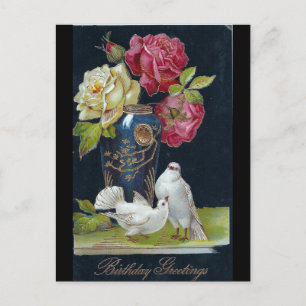 Vase und Tauben Postkarte