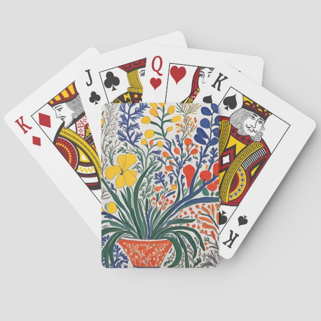 Vase und wild lebende Blume Spielkarten (Rückseite)