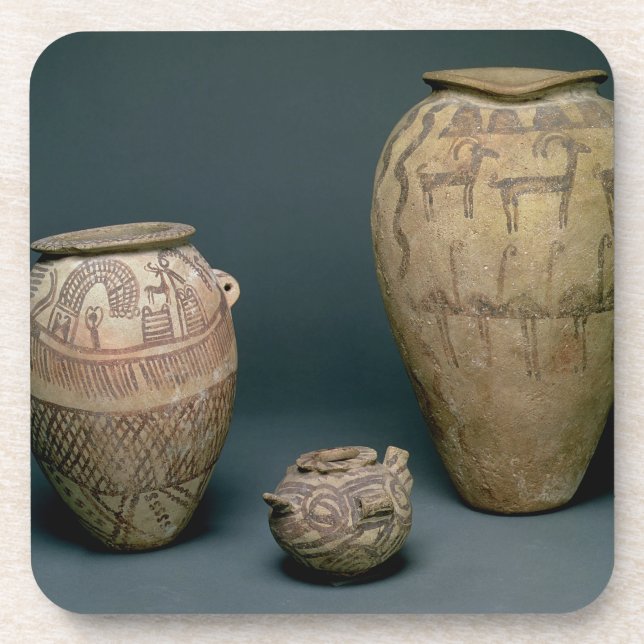 Vase verziert mit verschiedenen Friesen der Tiere Getränkeuntersetzer (Vorderseite)