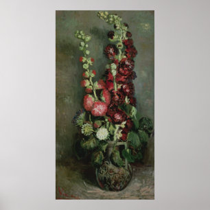 Vase Vincent van Goghs   Hollyhocks, 1886 Poster