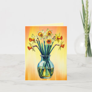 Vase voller schöner Narzissen Karte