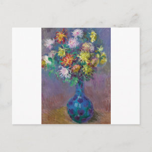 Vase von Chrysanthema Claude Monet Postkarte