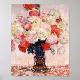 Vase von Peonies von Claude Monet Poster