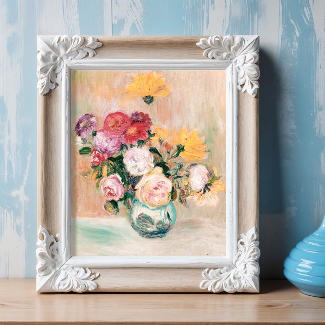 Vase von Rose und Dahlien, Renoir Poster (Von Creator hochgeladen)
