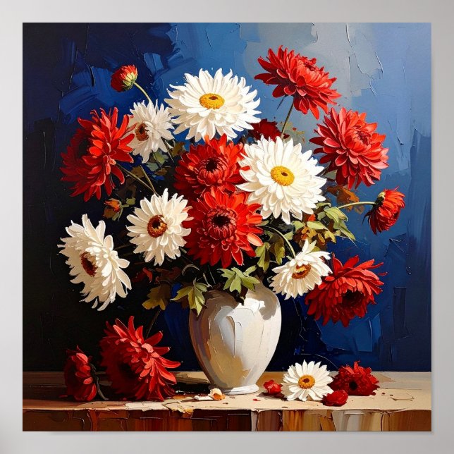 Vase with Chrysanthemums After Van Gogh Poster (Vorne)