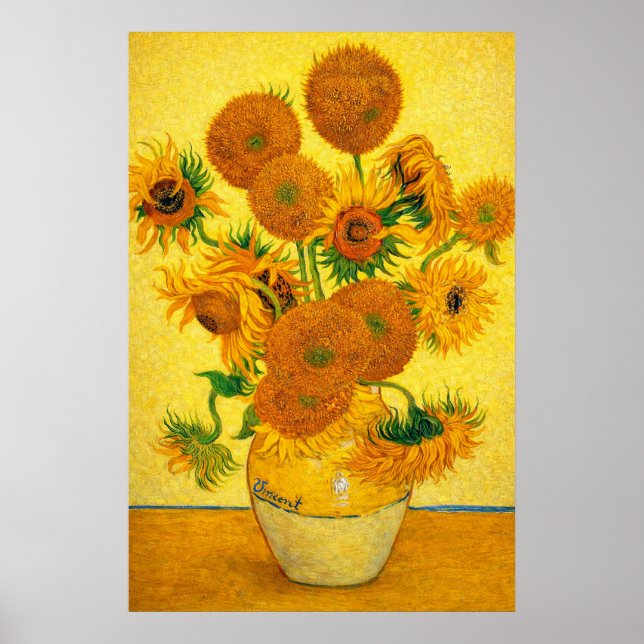 Vase with Fifteen Sunflowers by Vincent van Gogh Poster (Vorne)