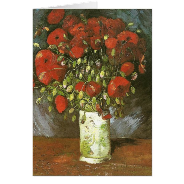 Vase with Red Poppies (F279) Van Gogh Fine Art (Vorne)