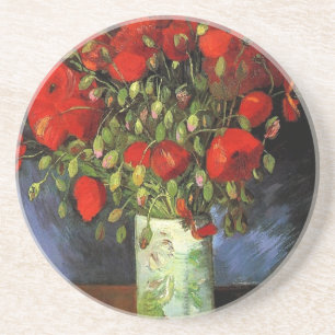 Vase with Red Poppies Vincent van Gogh Getränkeuntersetzer