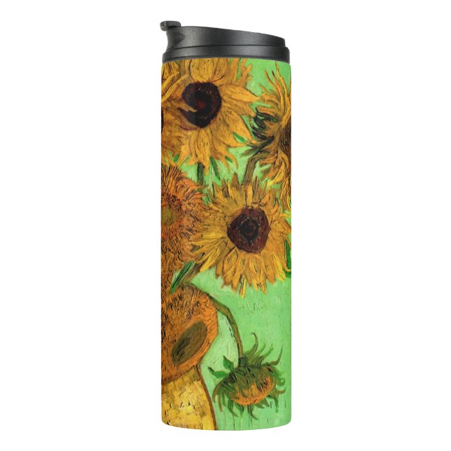 Vase with Twelve Sunflowers by Vincent van Gogh Thermosbecher (Nach rechts gedreht)