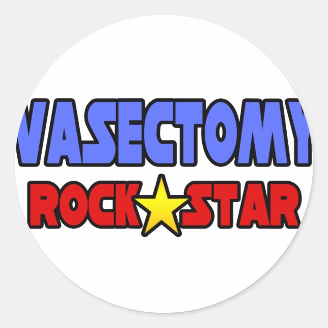 Vasectomy Rock Star Runder Aufkleber (Vorderseite)