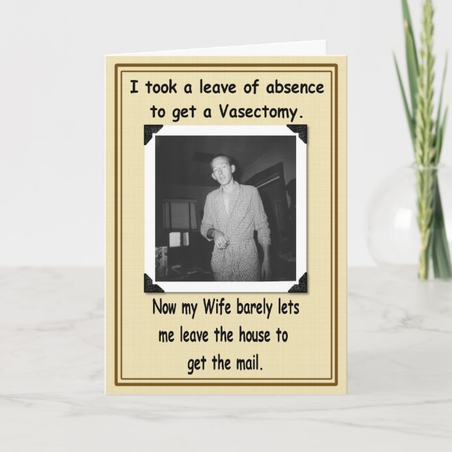 Vasektomie - Wohlbefinden Karte (Vorderseite)