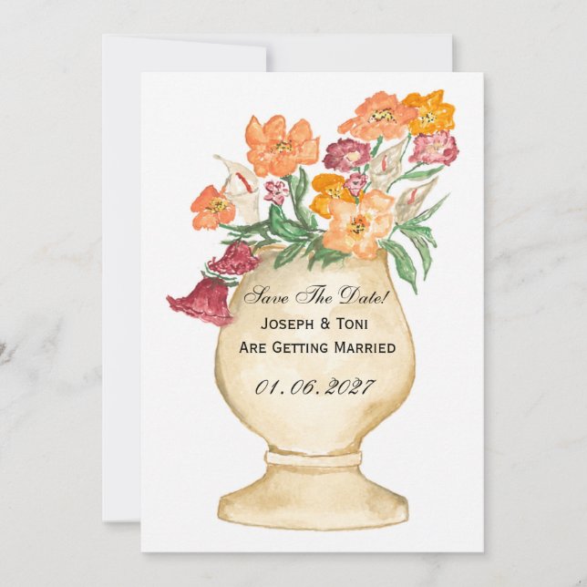 Vasenschon zum Datum Save The Date (Vorderseite)