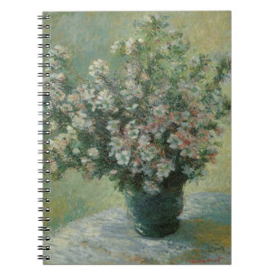 Vasenvase mit Blumen von Claude Monet Notizblock