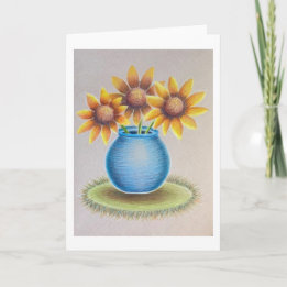Vasenvase mit Sonnenblumen-Grußkarte Karte