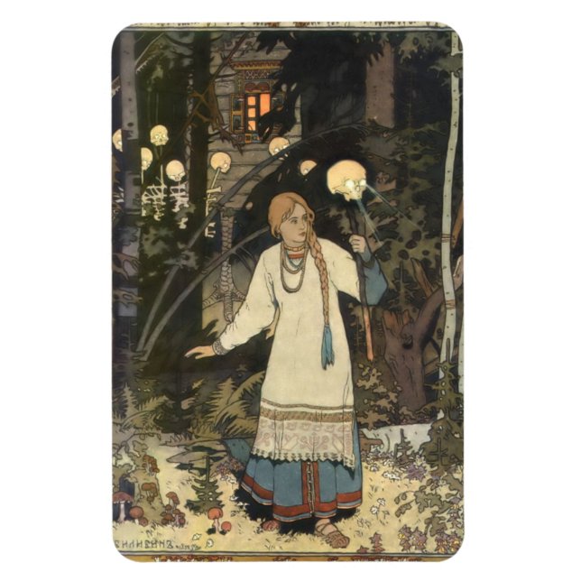 Vasilisa, das Schöne in der Hütte von Baba Yaga -  Magnet (Vertikal)
