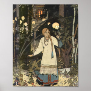 Vasilisa, das Schöne in der Hütte von Baba Yaga -  Poster