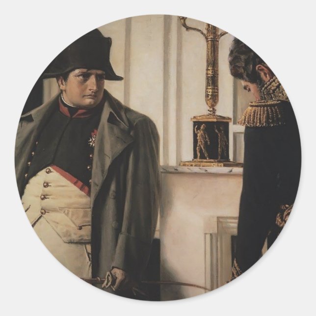 Vasily Vereshchagin - Napoleon & General Lauriston Runder Aufkleber (Vorderseite)