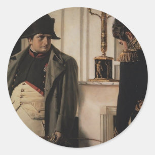 Vasily Vereshchagin- Napoleon u. General Lauriston Runder Aufkleber