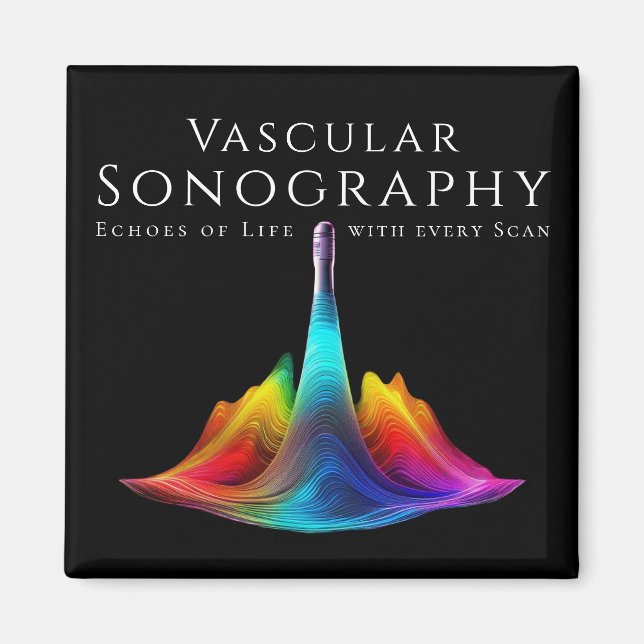 Vaskuläre Sonographie - farbenfrohe Ultraschallwel Magnet (Vorne)