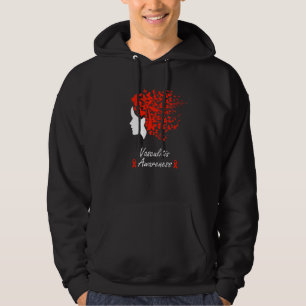 Vaskulitis Bewusstsein Frauen Schmetterlinge Haarb Hoodie