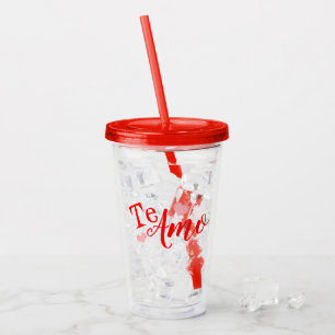 Vaso de acrílico - Te Amo - Personalizable Acryltrinkbecher