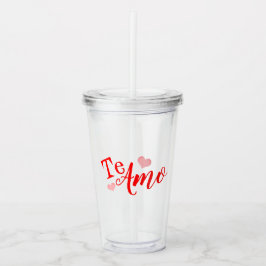 Vaso de acrílico - Te Amo - Personalizable Acryltrinkbecher